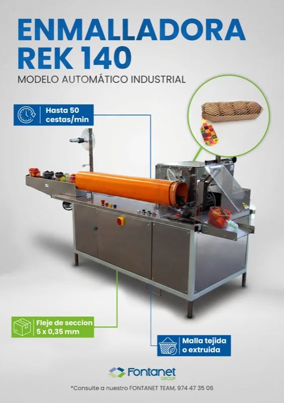 Enmalladora REK 140 de envasado automatico en malla tubular
