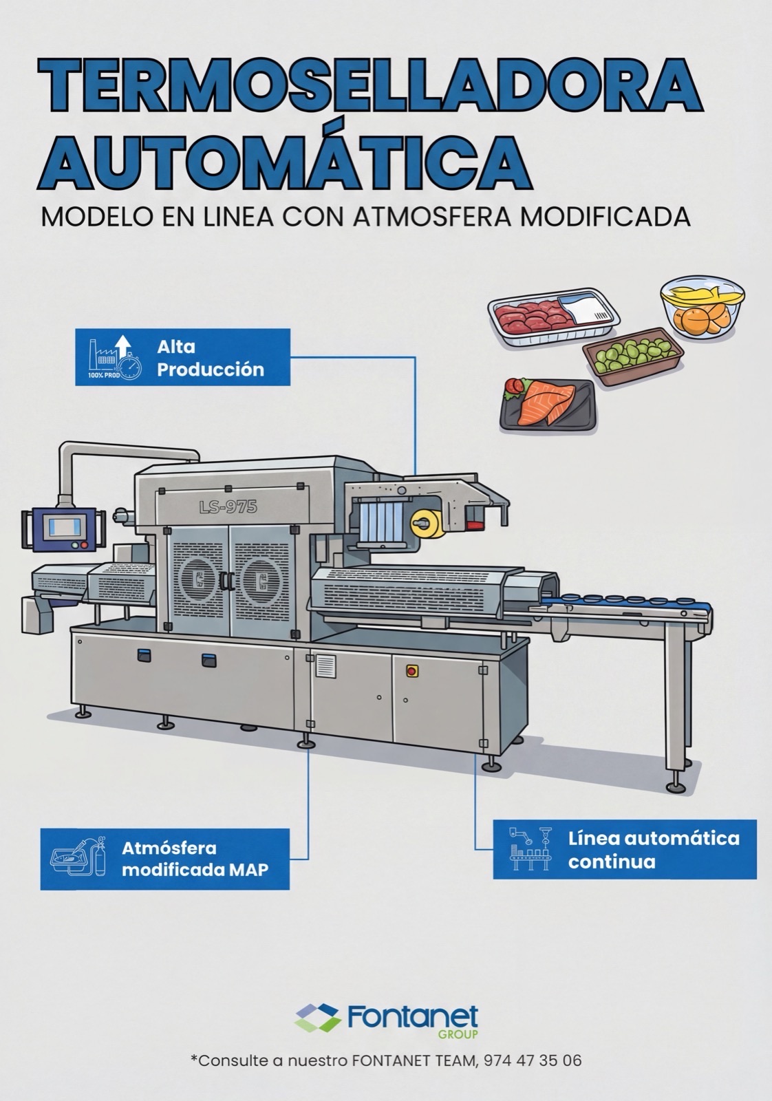 Termoselladora de bandejas LS-975