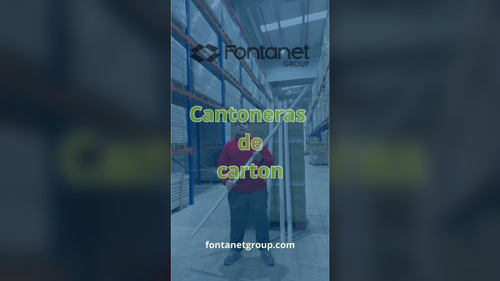 Cantoneras de cartón blancas en el almacén de Fontanet Group en Fraga