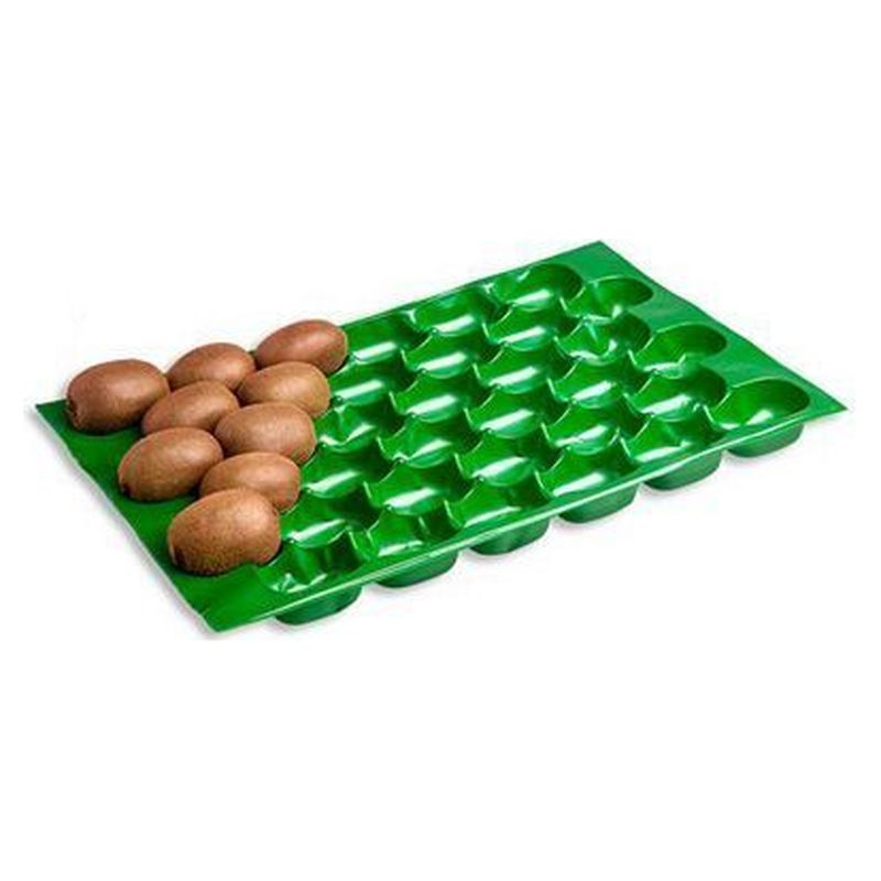 Alveolo verde de formato 30x50 con kiwis en parte de las cavidades